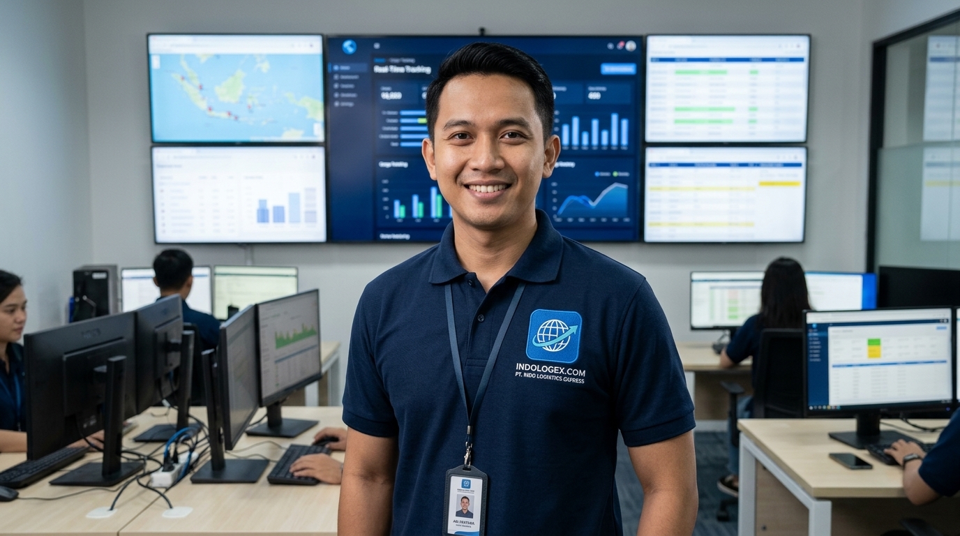 PT Indo Logistics Express Staff in Official Logo Uniform