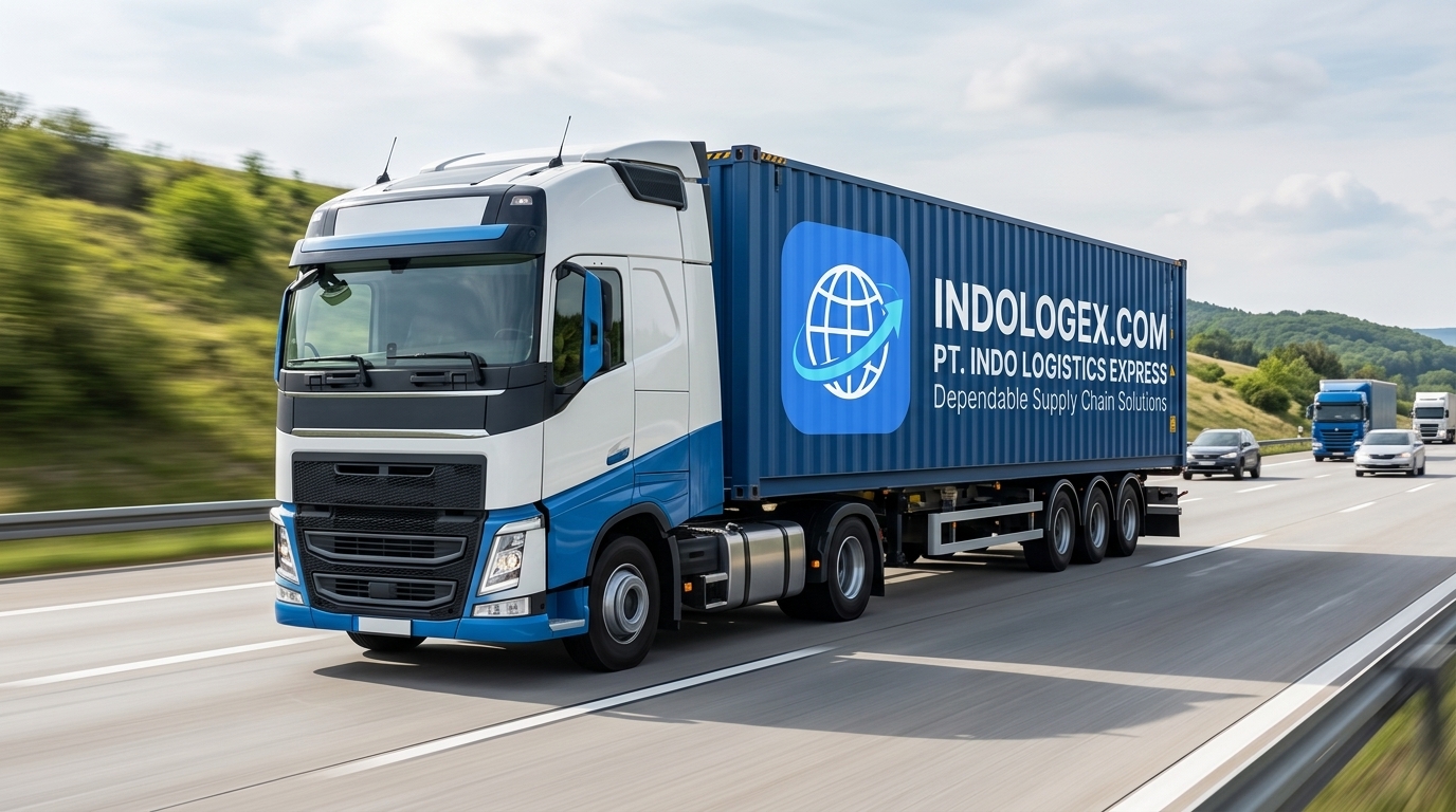PT Indo Logistics Express Container Trailer Truck with Logo